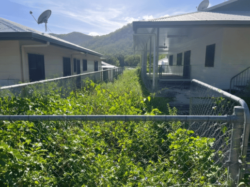 Between houses — before